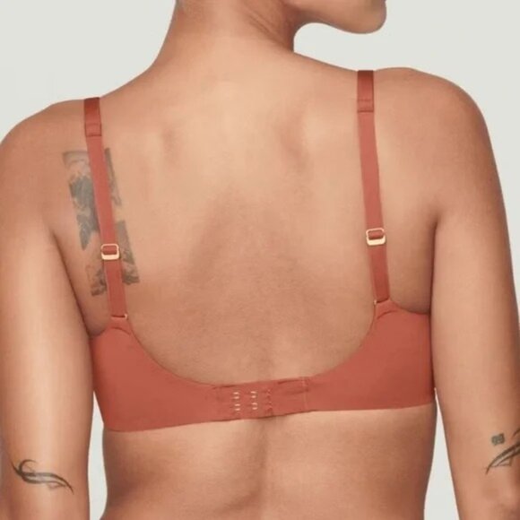 CUUP The Scoop Underwire Bra 30G Smoothing Unlined Clay Terracotta NEW - Picture 2 of 8